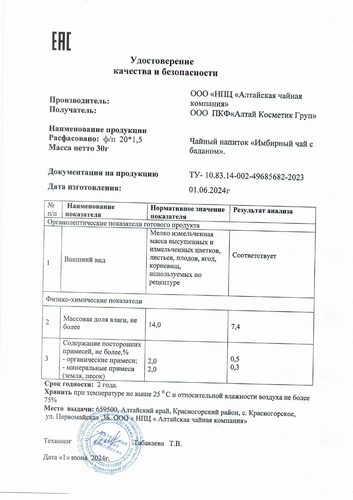 Паспорт №062024